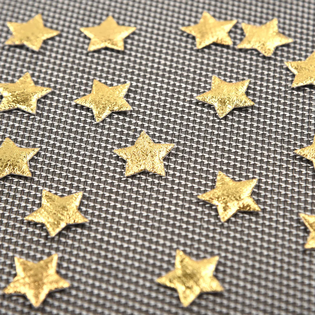Фото 100 шт. Золотая Серебряная ткань Рождественское украшение с пятью острыми
