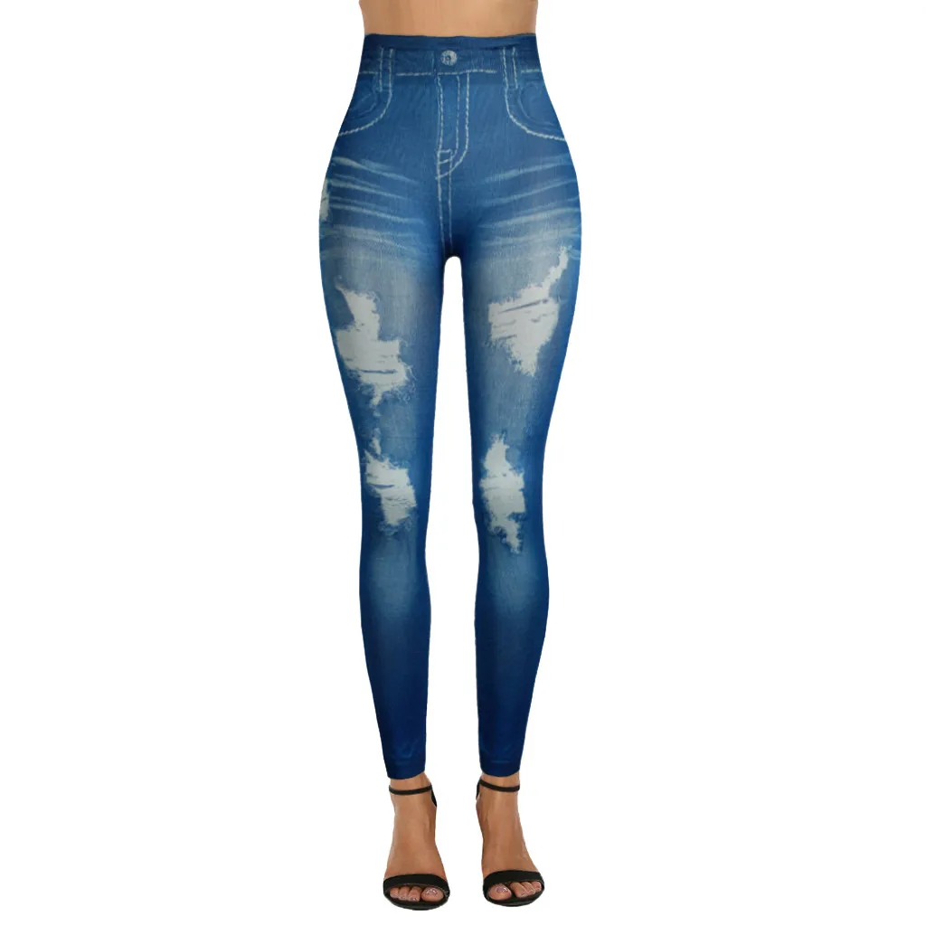 Printed Imitation Denim Leggings Jeans Bottoms Hip Super Elastic Hole Slimming Pants Trousers Лосины Nine Pants Leggings @25
Printed Imitation Denim Leggings Jeans Bottoms Hip Super Elastic Hole Slimming Pants Trousers Лосины Nine Pants Leggings @25