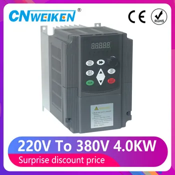 4KW 220V VFD Variable Frequency Drive Converter for Motor Speed Control 1 Phase Input 220V & 3 Phase Output 380V
4KW 220V VFD Variable Frequency Drive Converter for Motor Speed Control 1 Phase Input 220V & 3 Phase Output 380V