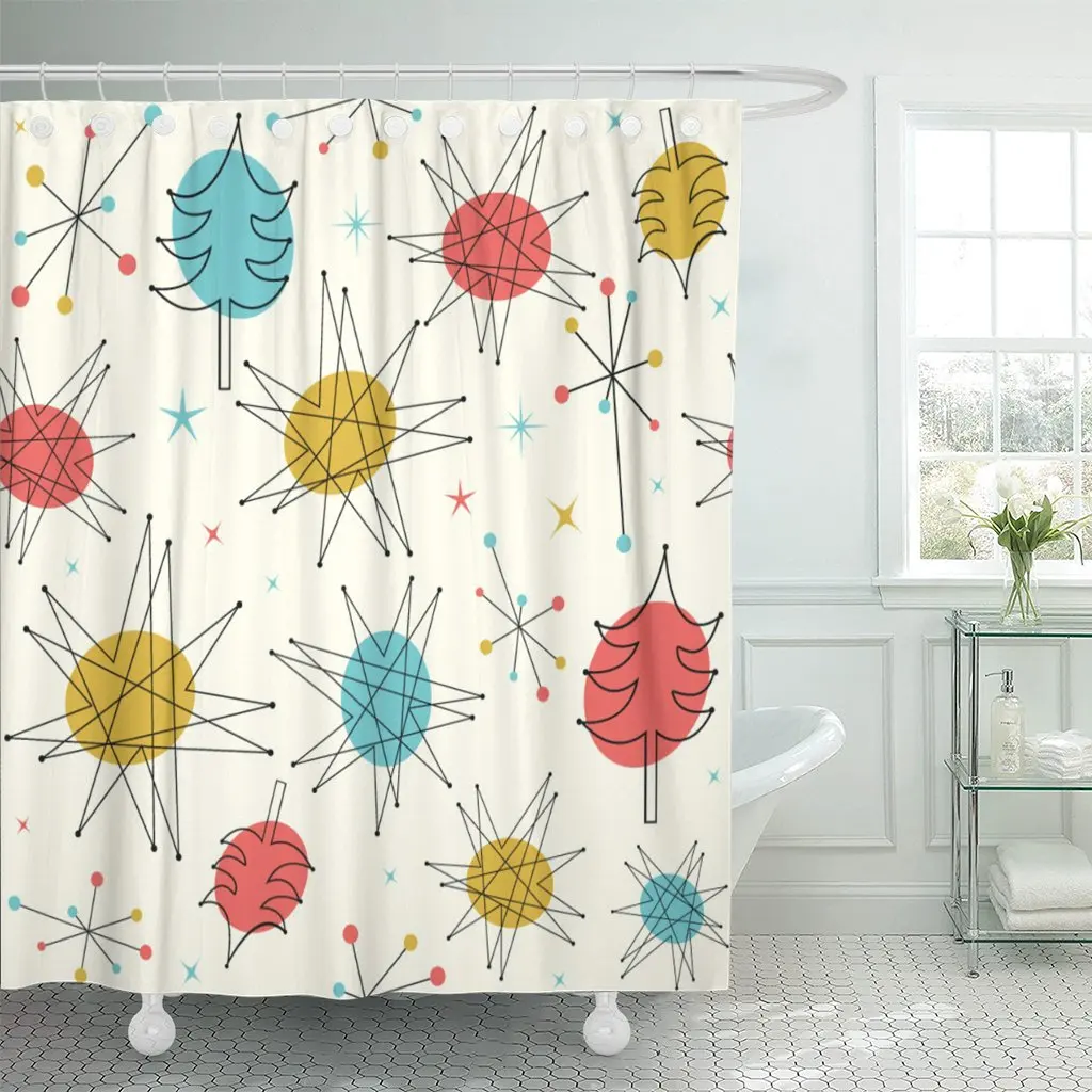 Shower Curtain Blue 50S Mid Century Christmas Pattern Red Modern Holiday Waterproof Polyester Fabric Set with Hooks
Shower Curtain Blue 50S Mid Century Christmas Pattern Red Modern Holiday Waterproof Polyester Fabric Set with Hooks