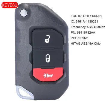 KEYECU 3 Button Flip Remote Key ASK 433MHZ PCF7939M 4A Chip for Jeep Wrangler 2018-2019 FCCID: OHT1130261 PN: 68416782AA
KEYECU 3 Button Flip Remote Key ASK 433MHZ PCF7939M 4A Chip for Jeep Wrangler 2018-2019 FCCID: OHT1130261 PN: 68416782AA