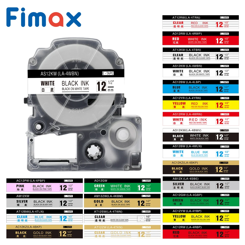 Fimax 1 упаковка ss12 кВт фотография совместимая с EPSON King/Jim черный на белом 12 мм st12