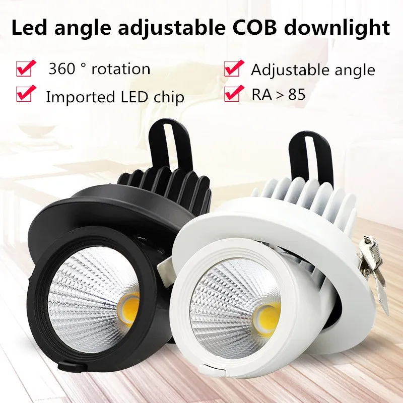 

LED Downlight 5W 7W 10W 12W 15W 20W 30W adjustable 360 Degree Recessed LED Ceiling Spot Light AC 220V Trunk downlight LED