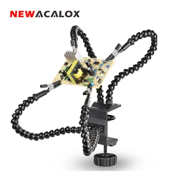 NEWACALOX 4PCS Flexible Arms Soldering Helping Third Hand Tool Tabletop Clamp Welding Holder for PCB Board Repair Station Stand
NEWACALOX 4PCS Flexible Arms Soldering Helping Third Hand Tool Tabletop Clamp Welding Holder for PCB Board Repair Station Stand