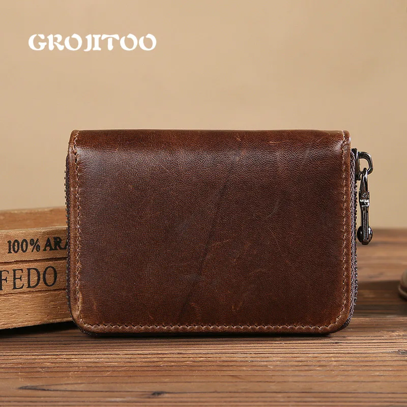 GROJITOO Genuine Leather Card bag organ card bag zipper card bag multi-card first layer cowhide coin purse
GROJITOO Genuine Leather Card bag organ card bag zipper card bag multi-card first layer cowhide coin purse