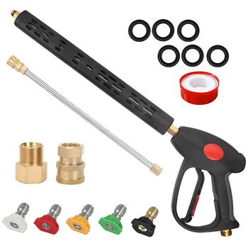 Pressure Washer Trigger Spray Kit,Power Washer with Extension Wand Lance Replacement and 5 Nozzle Tips 4000 PSI
Pressure Washer Trigger Spray Kit,Power Washer with Extension Wand Lance Replacement and 5 Nozzle Tips 4000 PSI