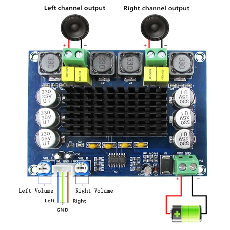 TPA3116D2 High Power Digital Amplifiers Module Dual-Channel Amplificador 2*120W Board Sound Amplifier Audio for Speakers Stereo
TPA3116D2 High Power Digital Amplifiers Module Dual-Channel Amplificador 2*120W Board Sound Amplifier Audio for Speakers Stereo