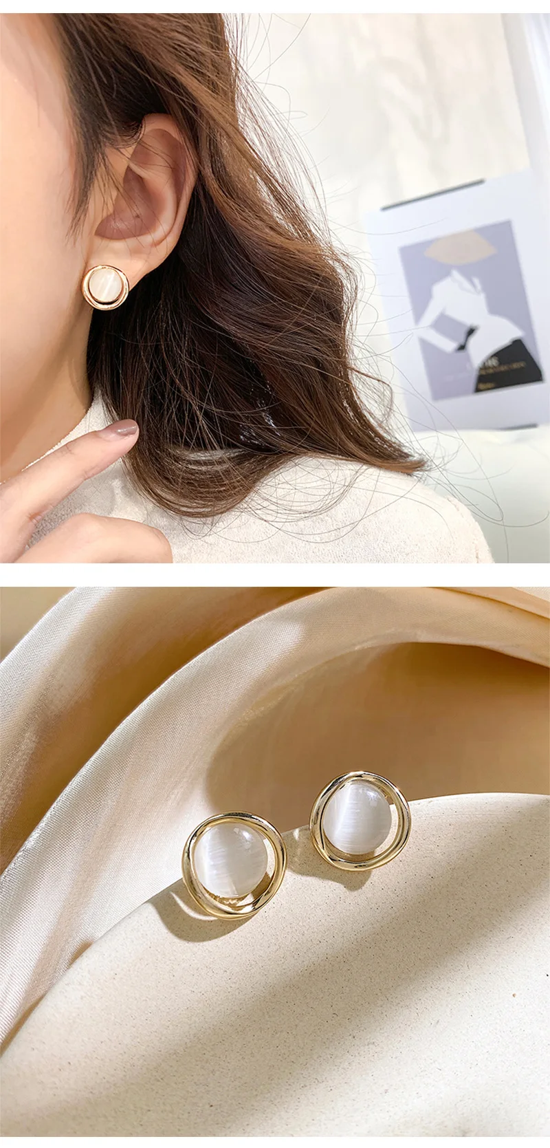 Nowoczesne, geometryczne kolczyki wiszące Opal dynda z koreańskim stylem dla kobiet – LATS Bijoux 2020 modna biżuteria - Wianko - 23