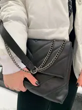 Bolso cruzado informal con cadena de hilo para mujer, Bolso de hombro Simple de diseñador a la moda, bolsos de PU, bolsos de mensajero de piel