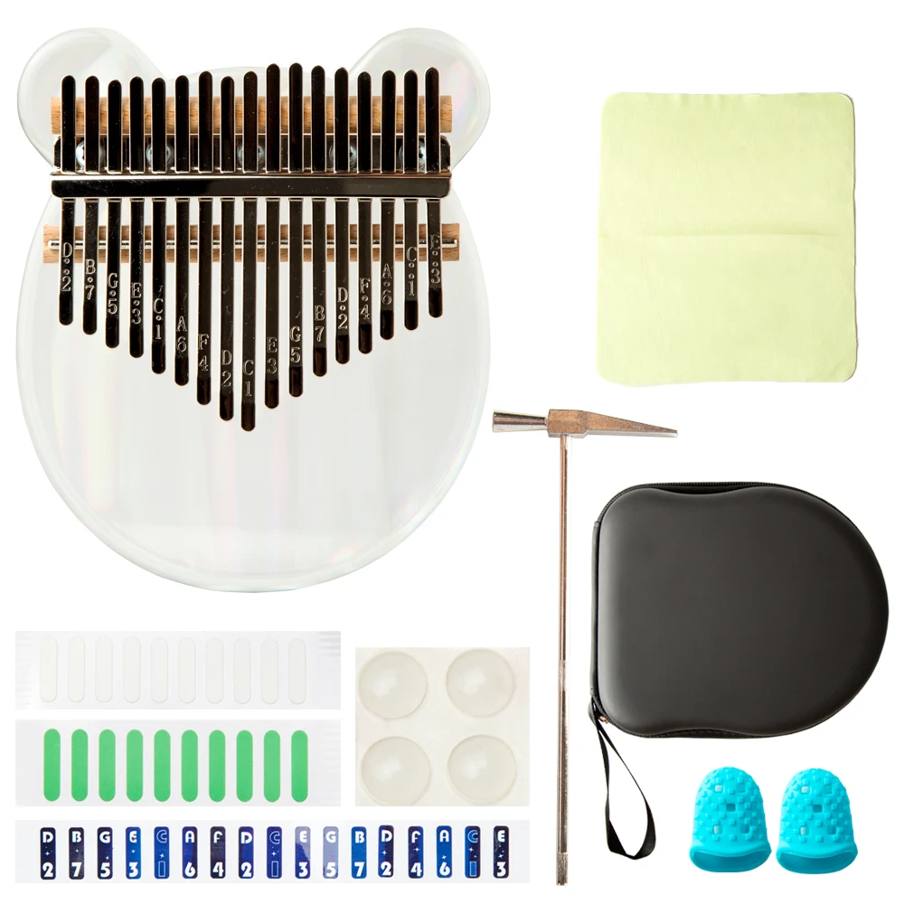 17 Key Kalimba Thumb Piano Transparent Acrylic Kit WBag Stickers Tuner Hammer High-Quality Musical Instruments for Beginner Kids
17 Key Kalimba Thumb Piano Transparent Acrylic Kit WBag Stickers Tuner Hammer High-Quality Musical Instruments for Beginner Kids