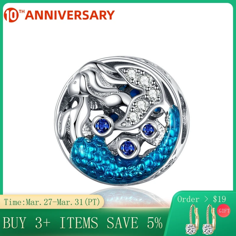 CodeMonkey Enamel Round Beads for Jewelry Making 925 Sterling Silver Fairy Tale Mermaid Charm for Snake Silver Bracelet CMC1209
CodeMonkey Enamel Round Beads for Jewelry Making 925 Sterling Silver Fairy Tale Mermaid Charm for Snake Silver Bracelet CMC1209
