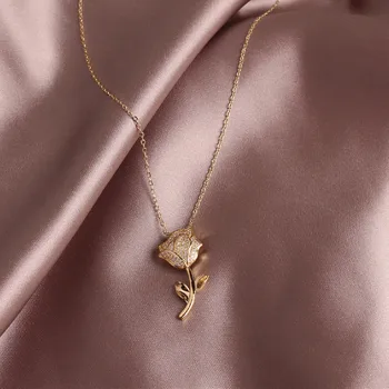 CA-23 Korean New Design Fashion Jewelry Exquisite Copper Inlaid Zircon Rose Pendant Elegant Gentle Female Clavicle Necklace
CA-23 Korean New Design Fashion Jewelry Exquisite Copper Inlaid Zircon Rose Pendant Elegant Gentle Female Clavicle Necklace