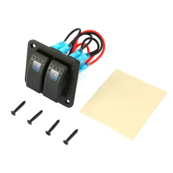 DC 12V 24V 2 Gang Rocker Switch Panel Dual LED Waterproof Rocker Switch Control Panel Circuit Breaker for Car Marine Boat
DC 12V 24V 2 Gang Rocker Switch Panel Dual LED Waterproof Rocker Switch Control Panel Circuit Breaker for Car Marine Boat