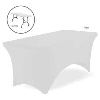 4FT White Table Cloth Rectangular Stretch Spandex Table Cover Polyester Fiber Table Cloth Hotel Wedding Party Home Decoration
4FT White Table Cloth Rectangular Stretch Spandex Table Cover Polyester Fiber Table Cloth Hotel Wedding Party Home Decoration