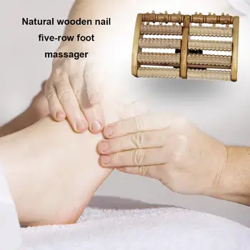 Nail five-row foot massager Natural wooden foot massager foot massage wheel big five rows with nails 
Nail five-row foot massager Natural wooden foot massager foot massage wheel big five rows with nails