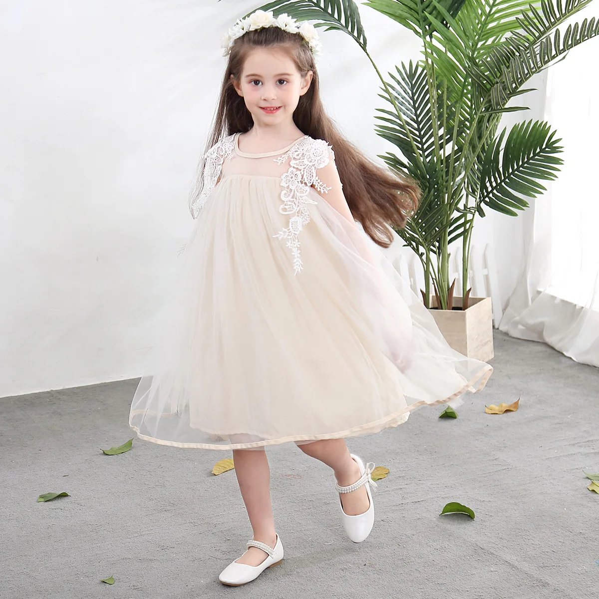 

Vgiee Girls Summer Dress Child Princess Dress Solid Mesh Children's Costumes Baby Dresses Girl