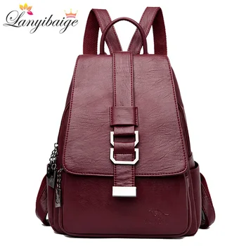 Vintage 3-in-1 Women Leather Backpacks for Teenage Girls School Shoulder Bags Women Travel Bag Ladies Casual Backpack For 2019 
Vintage 3-in-1 Women Leather Backpacks for Teenage Girls School Shoulder Bags Women Travel Bag Ladies Casual Backpack For 2019