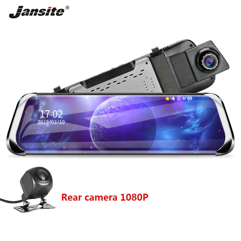 Jansite 10" Car DVR Touch screen Stream Media Rearview mirror Dual lens Video Recorder Dash cam with 1080P Rear camera Antishack
Jansite 10" Car DVR Touch screen Stream Media Rearview mirror Dual lens Video Recorder Dash cam with 1080P Rear camera Antishack
