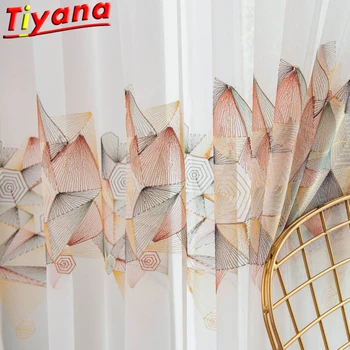 Colorful Artistic Geometry Embroidery Tulle Curtains for Living Room Nordic Modern Geometry Window Drapes for Balcony X-HM362#30
Colorful Artistic Geometry Embroidery Tulle Curtains for Living Room Nordic Modern Geometry Window Drapes for Balcony X-HM362#30