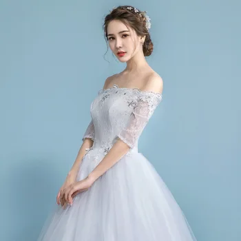 Lace Half Sleeve Embroidery Wedding Dress Off Shoulder Ball Gown Princess Simple Wedding Dresses Vestido De Novia
Lace Half Sleeve Embroidery Wedding Dress Off Shoulder Ball Gown Princess Simple Wedding Dresses Vestido De Novia