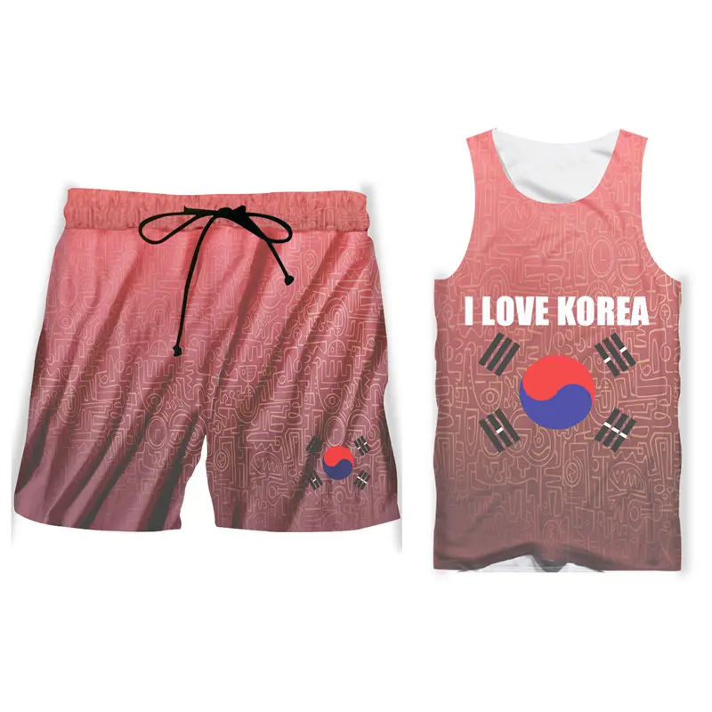 Novelty 3d Korean Flag Shorts+Tank Tops Set Men Women I Love Korea Beach Shorts Vacation Sleeveless Vest Sportsuit Custom S-6XL
Novelty 3d Korean Flag Shorts+Tank Tops Set Men Women I Love Korea Beach Shorts Vacation Sleeveless Vest Sportsuit Custom S-6XL