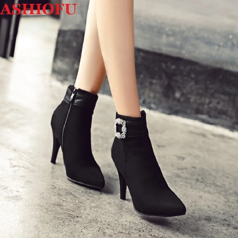 ASHIOFU New Handmade Ladies High Heels Boots Sexy Party Prom Ankle Booties Crystals Large Size 35-47 Daily Wear Fashion Boots
ASHIOFU New Handmade Ladies High Heels Boots Sexy Party Prom Ankle Booties Crystals Large Size 35-47 Daily Wear Fashion Boots