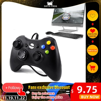 DATA FROG Black And White Wired Vibration Gamepad With USB Cable Game Controller Joystick For PC Gamepads High Quality
DATA FROG Black And White Wired Vibration Gamepad With USB Cable Game Controller Joystick For PC Gamepads High Quality