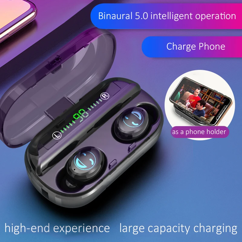 Bluetooth 5.0 Earphone TWS Wireless Noise Canceling Headphone Handsfree Earphones Music Sport Earbuds Headset for Mobile Phone