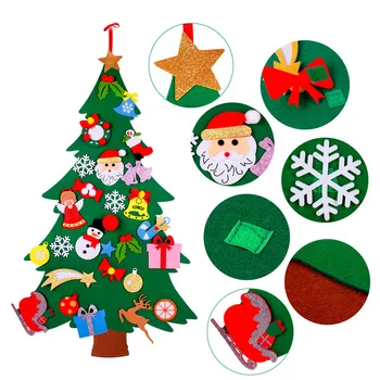 

DIY Felt Christmas Tree Christmas Decoration for Home Navidad 2021 New Year Gifts Christmas Ornaments Santa Claus Xmas Deco Noel