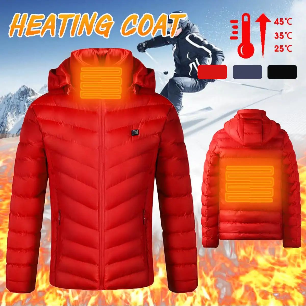 Men Women Winter Heated Jacket USB Infrared Heating Down Jacket Long Sleeve Hooded Coat Outdoor Trekking Climbing Skiing Jacket
Men Women Winter Heated Jacket USB Infrared Heating Down Jacket Long Sleeve Hooded Coat Outdoor Trekking Climbing Skiing Jacket