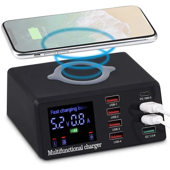 Phone Wireless Charger QC3.0 Fast Charging Station 8 Ports Desktop USB Charging Charger Power Adapter For Iphone Huawei Xiaomi
Phone Wireless Charger QC3.0 Fast Charging Station 8 Ports Desktop USB Charging Charger Power Adapter For Iphone Huawei Xiaomi