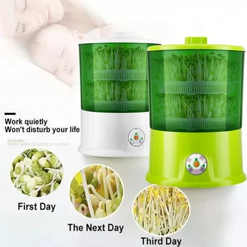 DIY Bean Sprout Maker Thermostats Green Vegetable Seedling Growth Bucket Automatic Bud Electric Bean Sprout Machine HUG-
DIY Bean Sprout Maker Thermostats Green Vegetable Seedling Growth Bucket Automatic Bud Electric Bean Sprout Machine HUG-
