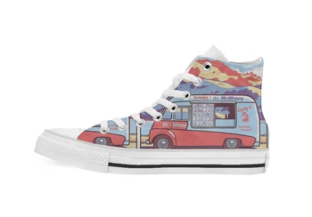 

Come and Get It it is Mr whippy ice cream Design High Top Canvas Custom Shoes flat Casual shoes Drop Shipping