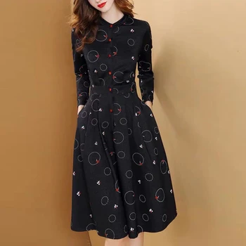 Spring / Summer 2020 New Long Sleeve Single Breasted Print Pleated Party Slim Temperament Elegant Dress High Quality Women
Spring / Summer 2020 New Long Sleeve Single Breasted Print Pleated Party Slim Temperament Elegant Dress High Quality Women