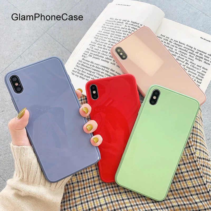 GlamPhoneCase Simple Solid Glass Phone Case For iPhone X XS Max XR Hard Case Cover For iPhone 7 8 6 6s Plus Case
GlamPhoneCase Simple Solid Glass Phone Case For iPhone X XS Max XR Hard Case Cover For iPhone 7 8 6 6s Plus Case