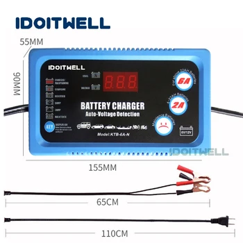 Auto-voltage detection 6V 12V battery charger 12V 2A/6A 6V 2A Intelligent lead acid battery charger for Motorcycle Car Battery 
Auto-voltage detection 6V 12V battery charger 12V 2A/6A 6V 2A Intelligent lead acid battery charger for Motorcycle Car Battery