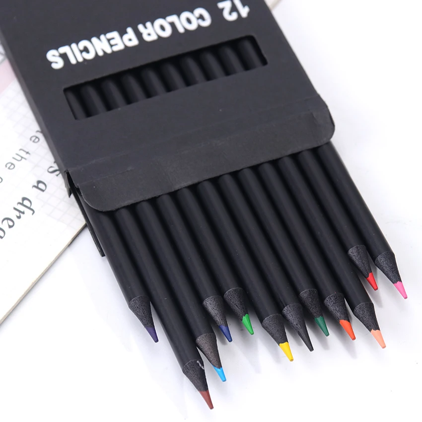 12 Color Black Wooden Pencils Painting Pen Color Lead Pencil Writing Painting Office Stationery Pencils Gifts For Students New 12 Color Black Wooden Pencils Painting Pen Color Lead Pencil Writing Painting Office Stationery Pencils Gifts For Students New