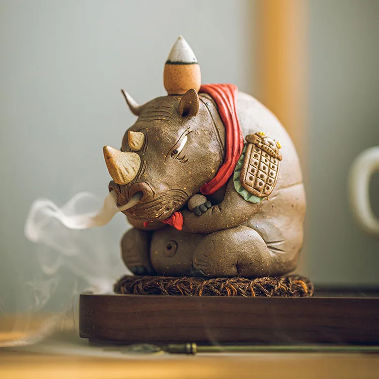 Cute Rhinoceros Backflow Incense Burner Lucky Ceramic Animal Censer for Home Decor
Cute Rhinoceros Backflow Incense Burner Lucky Ceramic Animal Censer for Home Decor