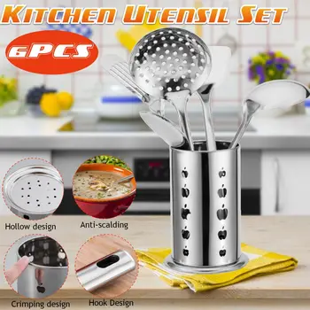 6pcs Cook Tools Stainless Steel Cooking Cookware Set Kitchenware Handle Chopstick holder Spatula Colander Spoon
6pcs Cook Tools Stainless Steel Cooking Cookware Set Kitchenware Handle Chopstick holder Spatula Colander Spoon