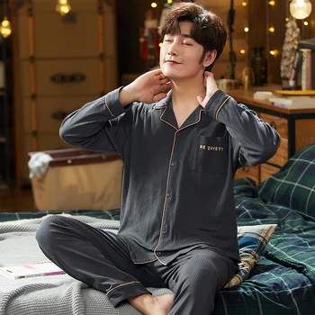 Men's Pajamas Sets Cotton Pyjamas Sleepwear Nightwear For Men Long Sleeve Printed Striped Casual Night Sleepwear Pijama
Men's Pajamas Sets Cotton Pyjamas Sleepwear Nightwear For Men Long Sleeve Printed Striped Casual Night Sleepwear Pijama