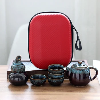 Chinese Tea Set Portable Ceramic Travel Kung Fu Tea Set with 1pcs Pot 4pcs Cup 1pcs Tea Caddy
Chinese Tea Set Portable Ceramic Travel Kung Fu Tea Set with 1pcs Pot 4pcs Cup 1pcs Tea Caddy
