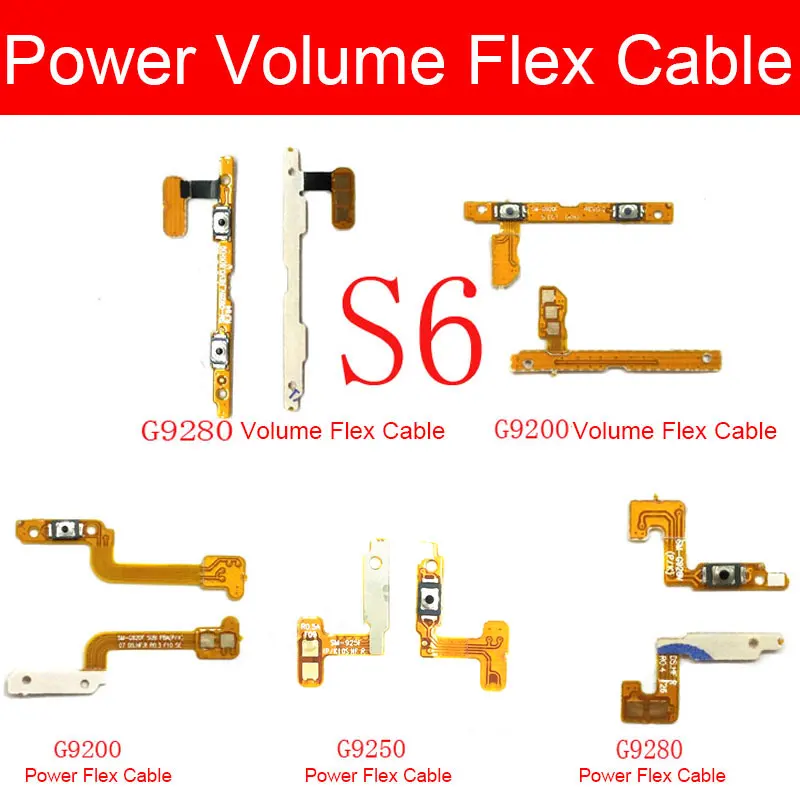 

Volume & Power Side Button For Galaxy S6 S6 Edge Plus G920F G9200 G9250 G9280 On/off Power Volume Control Flex Cable Replacement