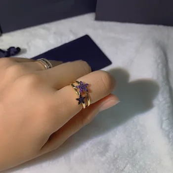 UMGODLY Copper Fashion Gold Color Tropical Jungle Purple and Blue Zircon Flowers Ring Women June Luxury Jewelry
UMGODLY Copper Fashion Gold Color Tropical Jungle Purple and Blue Zircon Flowers Ring Women June Luxury Jewelry