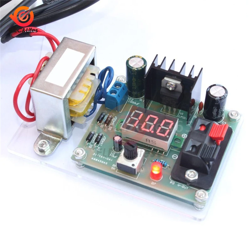 LM317 Adjustable DC Voltage Regulator AC 220V 110V to 12V Step Down Power Supply Transformer module Diy kit Volt Converter board
LM317 Adjustable DC Voltage Regulator AC 220V 110V to 12V Step Down Power Supply Transformer module Diy kit Volt Converter board
