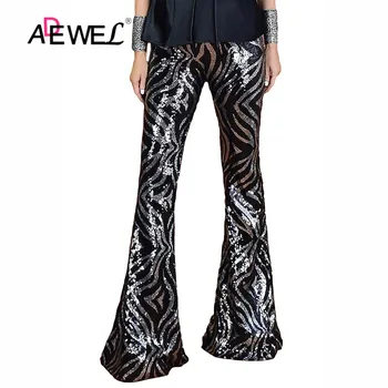 ADEWEL Silver Patchwork Flare Sequin Pants Women Party Glitter Wide Leg Trousers Sexy Nightclub Shiny High Waist Flare Pants 
ADEWEL Silver Patchwork Flare Sequin Pants Women Party Glitter Wide Leg Trousers Sexy Nightclub Shiny High Waist Flare Pants