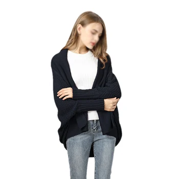 Women Sweater Autumn Solid Color Knit Cardigans Loose Bat Sleeve Ladies Sweater
Women Sweater Autumn Solid Color Knit Cardigans Loose Bat Sleeve Ladies Sweater