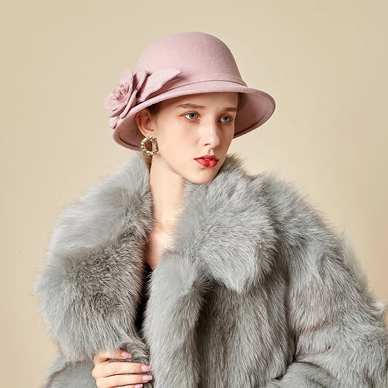 Flower Lace Bucket Hats Wool New England Retro Dome Fedoras for Women Vintage Felt Hat Promotion
Flower Lace Bucket Hats Wool New England Retro Dome Fedoras for Women Vintage Felt Hat Promotion