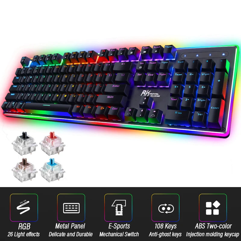Wired Mechanical Keyboard English Layout 104 Keys Backlit Anti-Ghosting Gaming Keyboard Blue/Black/Tawny/Red Mechanical Switch
Wired Mechanical Keyboard English Layout 104 Keys Backlit Anti-Ghosting Gaming Keyboard Blue/Black/Tawny/Red Mechanical Switch