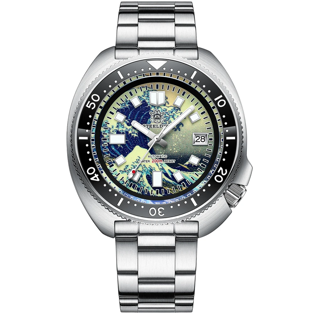 STEELDIVE Mens Dive Watches Turtle 200m Waterproof Automartic Mechanical Wristwatch Sapphire Full Luminous Kanagawa Dial NH35
STEELDIVE Mens Dive Watches Turtle 200m Waterproof Automartic Mechanical Wristwatch Sapphire Full Luminous Kanagawa Dial NH35