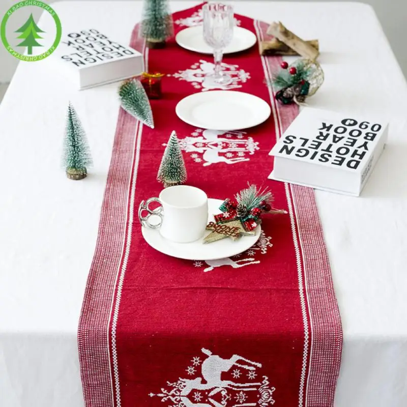 New Merry Christmas Red Snowflake Snowman Long Table Runner Cloth Party Dinner Non-slip Table Runner Cotton Linen Home Decor
New Merry Christmas Red Snowflake Snowman Long Table Runner Cloth Party Dinner Non-slip Table Runner Cotton Linen Home Decor
